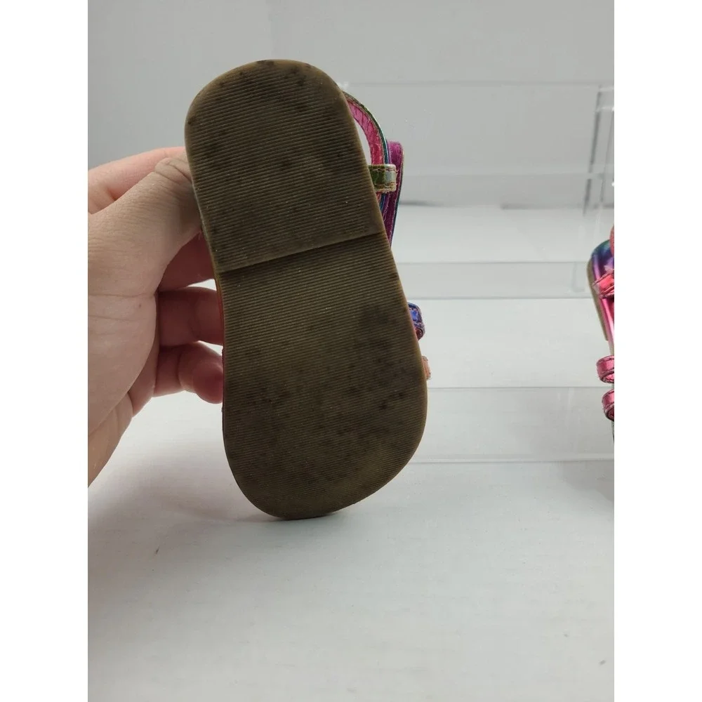 Vintage Dora The Explorer Toddler Girl Shoes Sandal Size‎ 7 Y2K Rainbow Strap - Picture 12 of 16